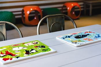 children's puzzles at Tower 28, Long Island City, New York